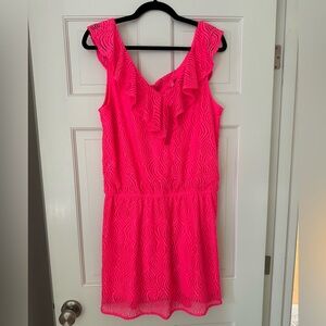 NWT Lilly Pulitzer Alessa Romper in Coral Size Large